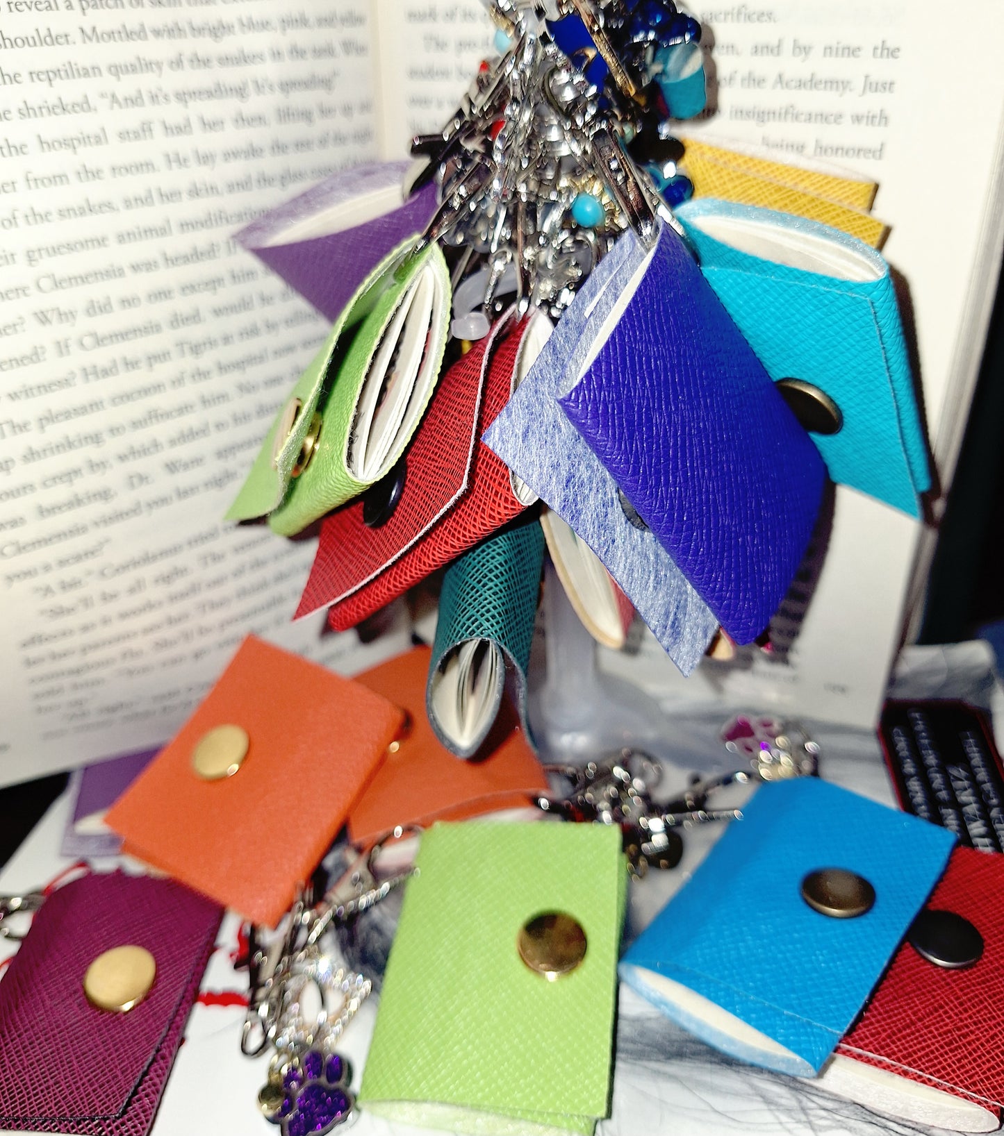 Tiny Book Bookmark Key Chain - Creative Twist on Normal Bookmark bookish merch